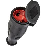 Розетка 16А IP44 прямая с заземл. каучук красн. КОСМОС RKsm-Z-IP(R)16A