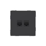 Розетка компьютерная 2-м KANT RJ45 кат.5E без шторки черн. уголь DKC 7012664