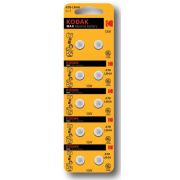 Элемент питания алкалиновый «таблетка» LR44/LR1154/AG13/G13 MAX Button Cell (блист.10шт) KODAK Б0044718