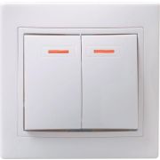 Выключатель 2-кл. СП Кварта 10А IP20 ВС10-2-1-КБ с индикацией бел. GENERICA EVK21-K01-10-DM