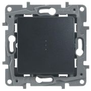 Переключатель 1-кл. СП Etika Plus 10А IP20 250В 10AX с подсветкой безвинтов. зажимы механизм антрацит IEK 672615