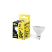 Лампа светодиодная 7Вт MR16 софит 4000К нейтр. бел. GU5.3 630лм 230-240В IEK LLE-MR16-7-230-40-GU5