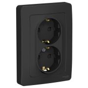 Розетка 2-м СП Blanca 16А IP20 250В с заземл. защ. шторки антрацит SE BLNRS001126