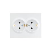 Розетка 2-м СП VESNA с заземл. ПБТ бел. LEZARD 742-0200-127B