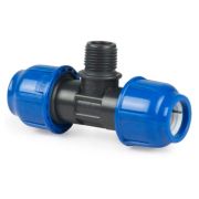 Тройник компрессионный наружн. резьба PN16 d25х3/4дюйм для ПЭ труб RTP 11620