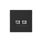 Розетка компьютерная 2-м ArtGallery RJ45 + RJ45 кат.5E механизм карбон SE GAL001085