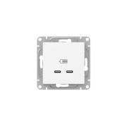 Розетка 2-м СП Эпика USB-C механизм бел. EKF UP1-SOW-2USBC