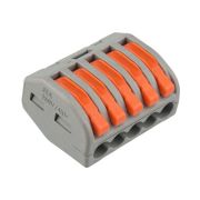 Клемма строительно-монтажная СМК 222-415 5-проводная 0.08-2.5/4кв.мм сер. (уп.40шт) Rexant 07-5255-4