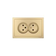 Розетка 2-мест. б/з СП ZIMA IP20 16А ПБТ безвинт. зажим зол. LEZARD 704-3600-128BQC