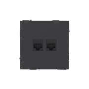 Розетка компьютерная 2-м KANT RJ45 кат.6A без шторки черн. уголь DKC 7012674
