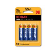 Элемент питания алкалиновый AA/LR6 1.5В MAX SUPER Alkaline (блист.4шт) KODAK Б0005120