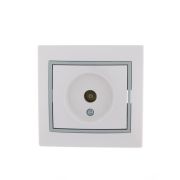 Розетка телевизионная оконечная TV СП Mira 16А IP20 с сер. вставкой бел. LEZARD 701-0215-130